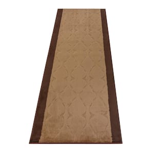 Trellis Euro Brown 31 in. x 12 ft. Your Choice Length Stair Runner