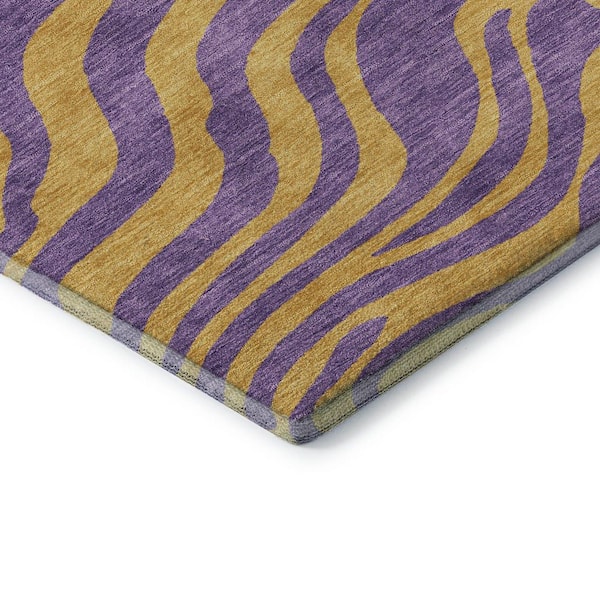 Mayfield Premium Machine Washable Abstract AMF1043 Purple 5 ft. x 7 ft. 6 in. Area Rug