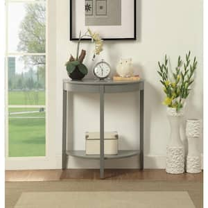 Justino 26 in. Gray Half Circle Wood Console Table