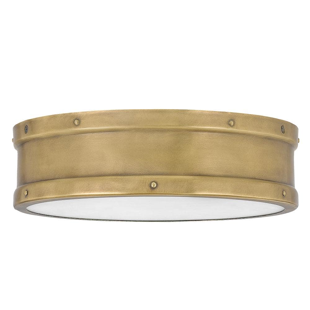 Elegant Gold LED Flush Mount Ceiling Light with Etched Diffuser
