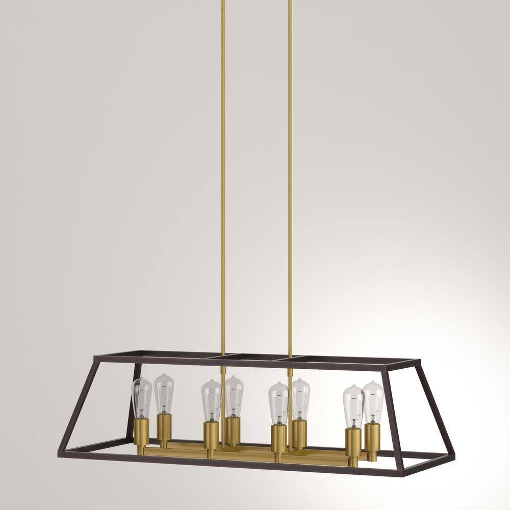 Adams Transitional Bronze 35" Square Cage Pendant Light