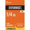 Everbilt 1/4 in. Stainless Steel Flat Washer (6-Pack) 800341