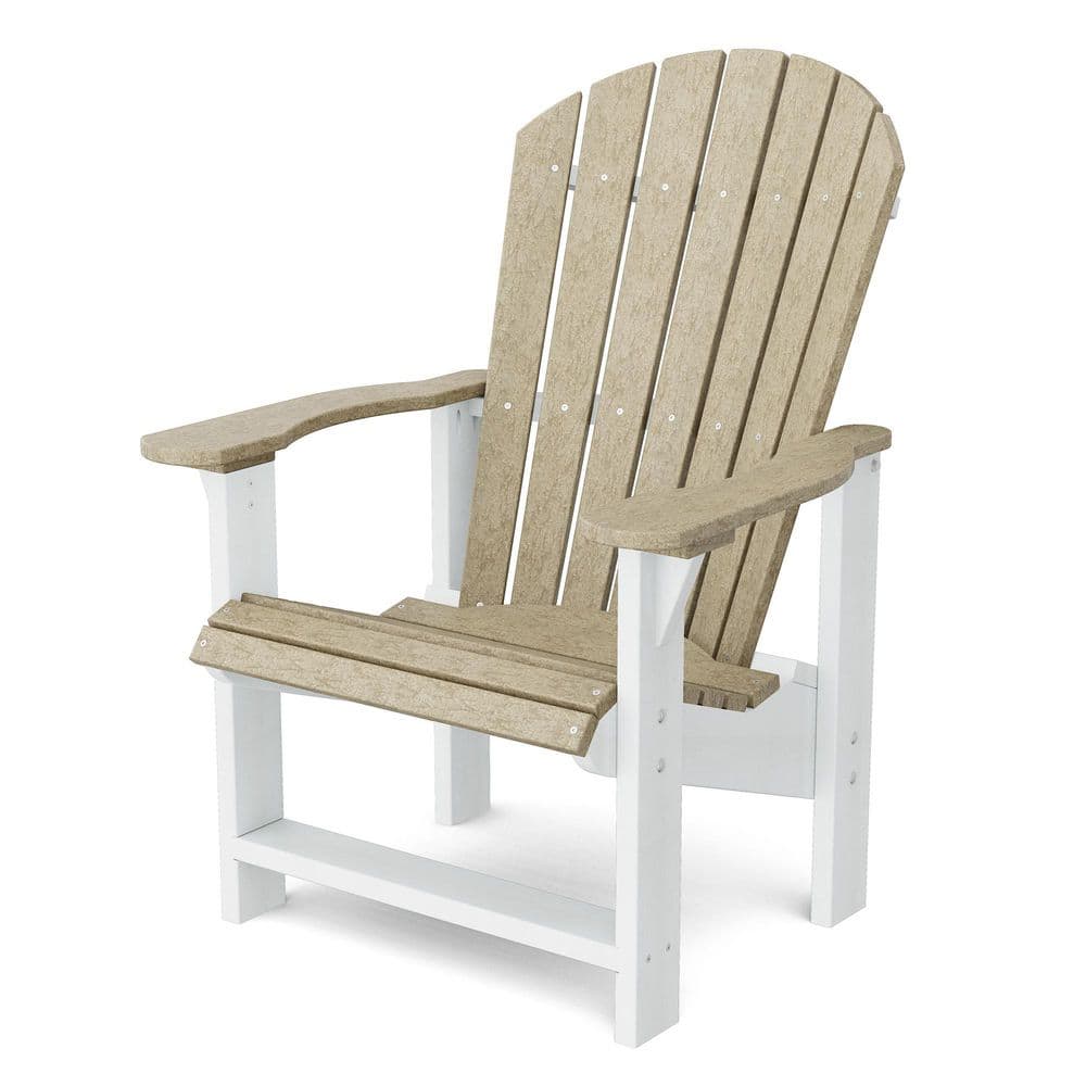 Heritage Weathered Wood and White Plastic Outdoor Upright Adirondack Chair price history on PriceWatchPro