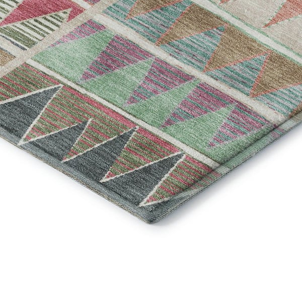 Mayfield Premium Machine Washable Abstract AMF2205 Salmon 10 ft. x 14 ft. Area Rug
