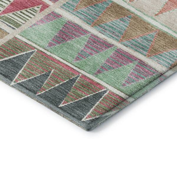 Mayfield Premium Machine Washable Abstract AMF2205 Salmon 3 ft. x 5 ft. Area Rug