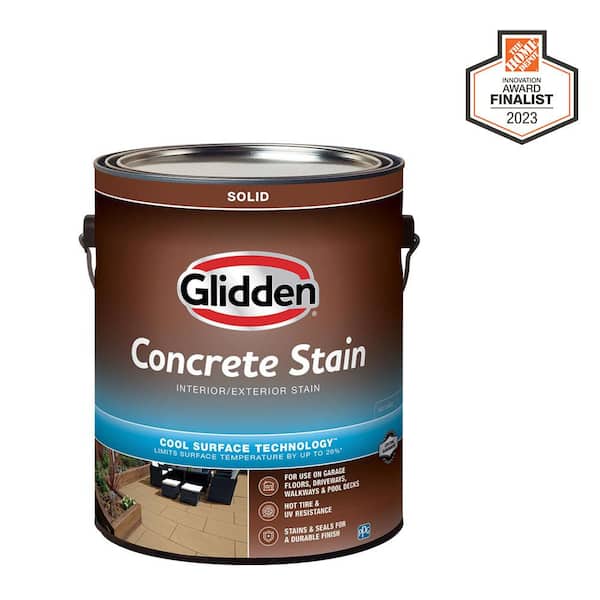 Glidden 1 gal. White/Base 1-Interior/Exterior Solid Concrete Stain with Cool Surface Technology