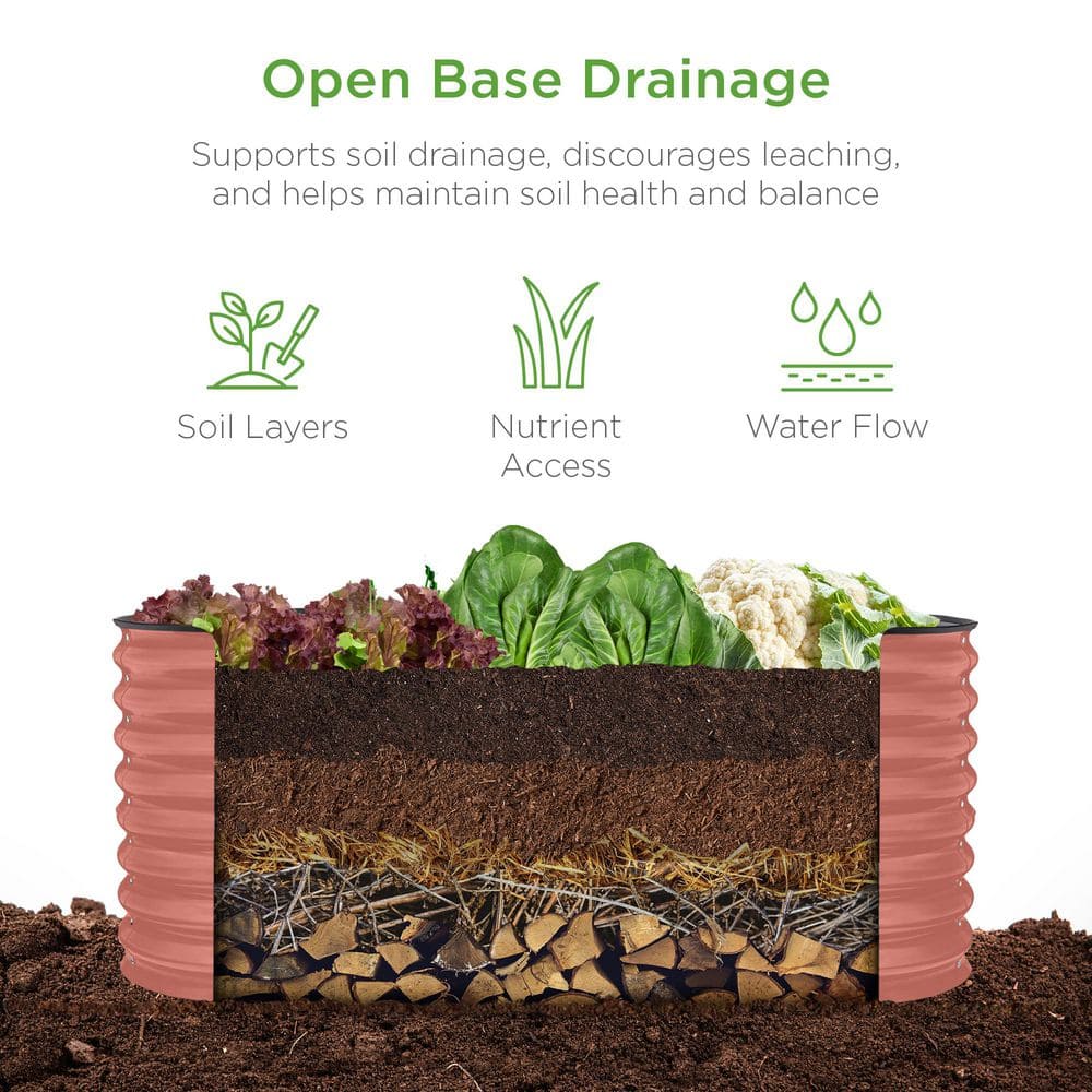 Terracotta Powder-Coated Steel Outdoor Raised Garden Bed
