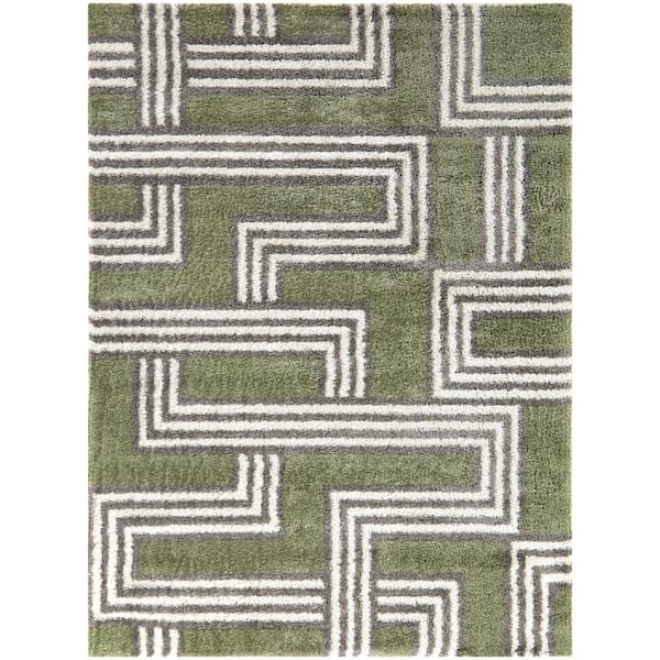 BALTA Breyton Green 8 ft. x 10 ft. Stripe Area Rug