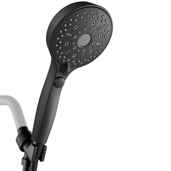 cobbe 4.86 in. 12-Spray Patterns Wall Mount Handheld Shower Head 1.8 GPM in Matte Black