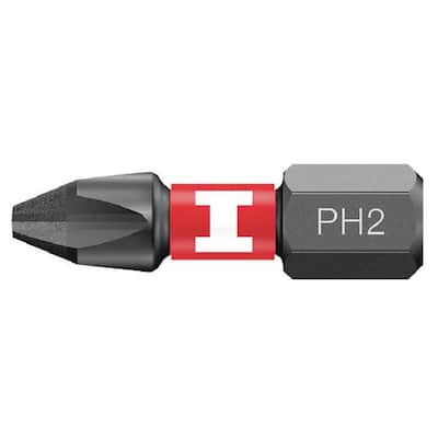 #2 1/4 in. Philips Hex Diamond 1 in. Impact Screwdriver Bit (10-Pack)