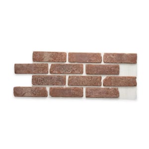 28 in. x 10.5 in. x 0.625 in. Q55 Brickwebb Millhouse Thin Brick Sheets - Flats (Box of 4 Sheets)