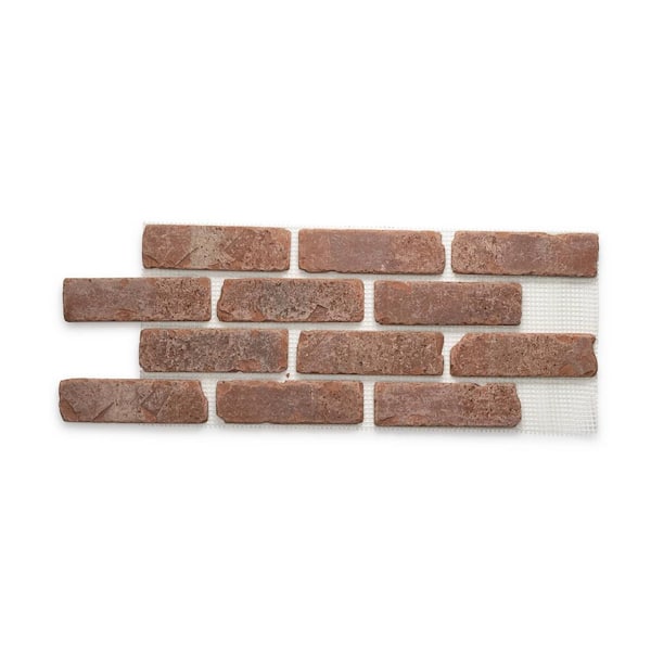 Old Mill Brick Millhouse 28 in. x 10.5 in. x 0.625 in. Brickwebb Thin Brick Sheets - Flats (Box of 4 Sheets)