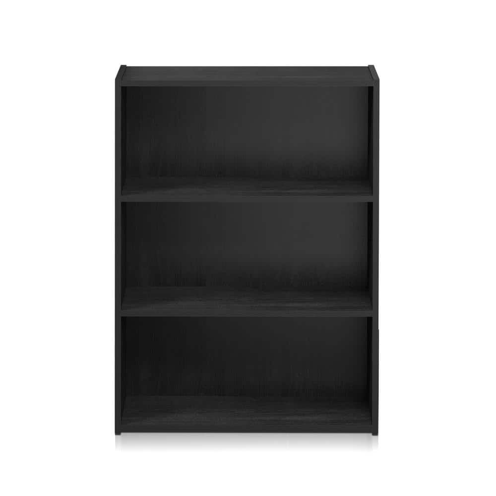 Kids' Heavy-Duty Black Wood 3-Tier Storage Cube Bookcase