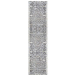 Classic Gray/Ivory 2 ft. 6 in. x 8 ft. LR82471 Traditional Bordered Indoor Area Rug