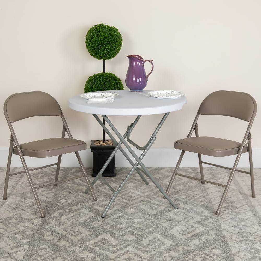 Gray Metal Seat Frame Folding Chair