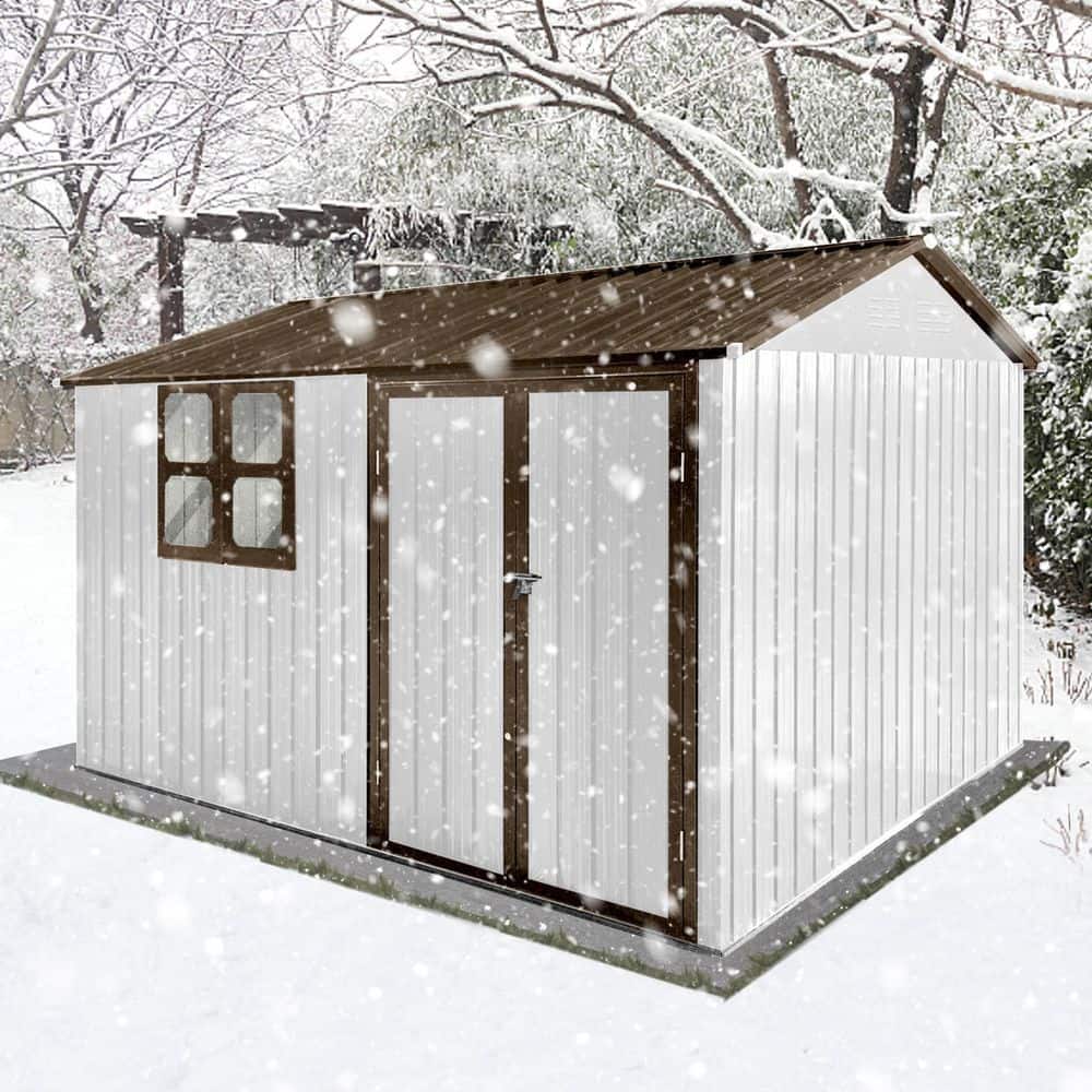 8 ft. x 10 Metal Outdoor Storage Shed Tool Shed, Covered Area (80 sq. ft.)