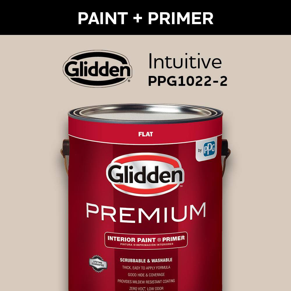 Glidden Premium 1 Gal Ppg1022 2 Intuitive Flat Interior Latex Paint