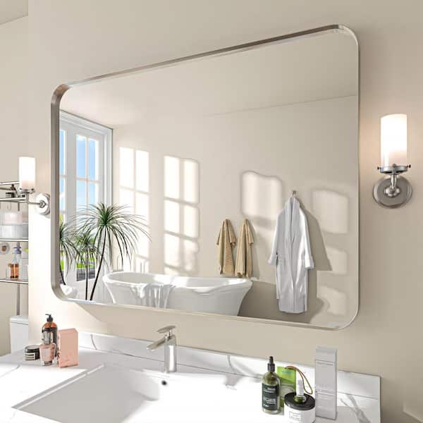 TOOLKISS 48 in. W x 36 in. H Rectangular Aluminum Framed Wall Bathroom ...