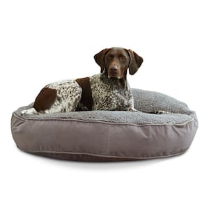 Scout Deluxe Medium Round Gray Sherpa Dog Bed
