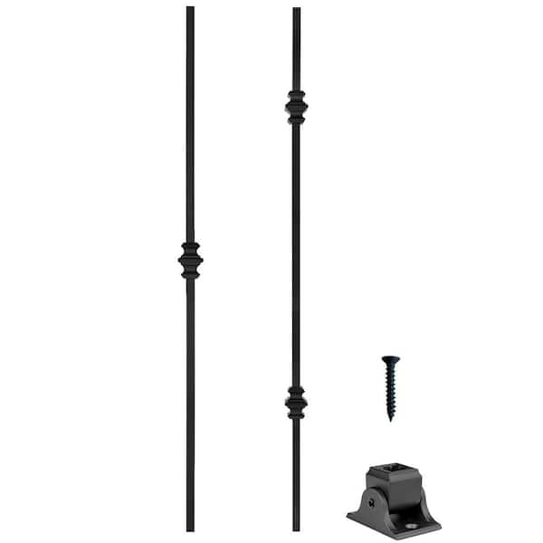 Royal Railing Series Black Galvanized Steel Versailles 6.7 in. H x 1/2 in. W 13 Balusters with Hardware Included