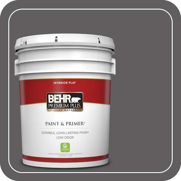 BEHR PREMIUM PLUS 5 gal. #T17-10 Shades On Flat Low Odor Interior Paint & Primer