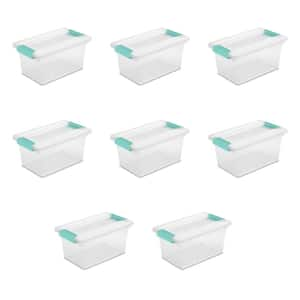 New Medium Clip Box Clear Storage Tote Container with Lid (8 Pack)