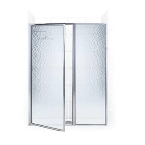 Legend 42.5 in. to 44 in. x 66 in. Framed Hinge Swing Shower Door with Inline Panel in Chrome with Obscure Glass