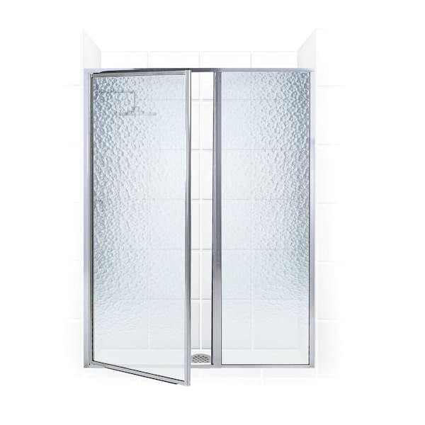 Legend 42.5 in. to 44 in. x 66 in. Framed Hinge Swing Shower Door with Inline Panel in Chrome with Obscure Glass