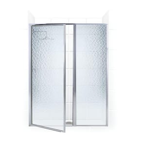Legend 45.5 in. to 47 in. x 69 in. Framed Hinge Swing Shower Door with Inline Panel in Chrome with Obscure Glass