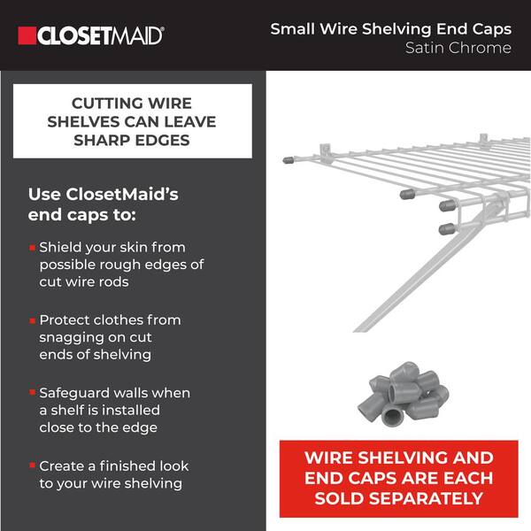 1/4 in. Silver Shelf End Caps for Maximum Load Ventilated Wire Shelving (24-Pack) 1/4 in. Silver Shelf End Caps for Maximum Load Ventilated Wire Shelving (24-Pack)