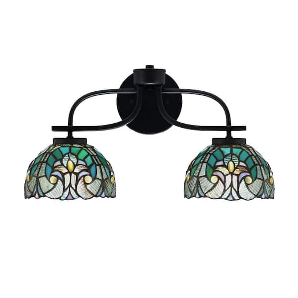 Unbranded Olympia 18.5 in. 2-Light Matte Black Vanity Light