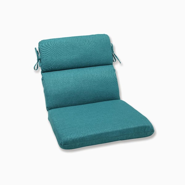 Pillow Perfect Solid Outdoor/Indoor 21 in W x 3 in H Deep Seat, 1-Piece Chair Cushion with Round Corners in Green Rave