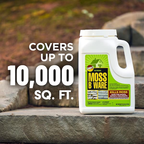 Corry's - 10 lbs. 10,000 sq. ft. Moss-B-Ware Moss Killer Granules for Roofs and Walks