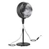 Pelonis 18 in. 3 Speeds Outdoor Misting Pedestal Fan in Black with 80 ...