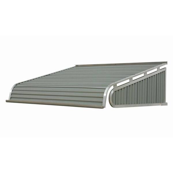 NuImage Awnings 4 ft. 2100 Series Aluminum Door Canopy (16 in. H x 42 in. D) in Greystone