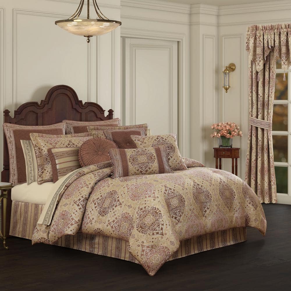 Weston 18" Square Terracotta Polyester Throw Pillow with Button Detail