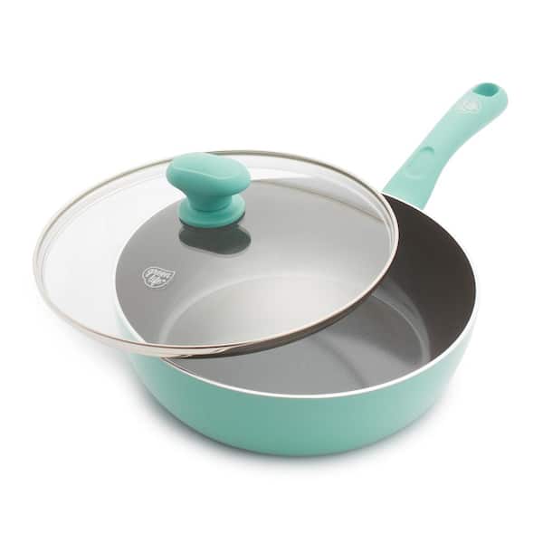 GreenLife Soft Grip Diamond 3 qt. Healthy Ceramic Nonstick Aluminum  Turquoise Chef Pan with Lid CC005216-001 - The Home Depot