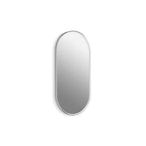 Essential 18 in. W x 36 in. H Oval Framed Wall Mount Bathroom Vanity Mirror in Polished Chrome