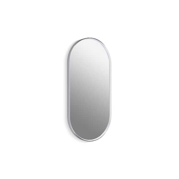 KOHLER Essential 18 in. W x 36 in. H Oval Framed Wall Mount Bathroom Vanity Mirror in Polished Chrome