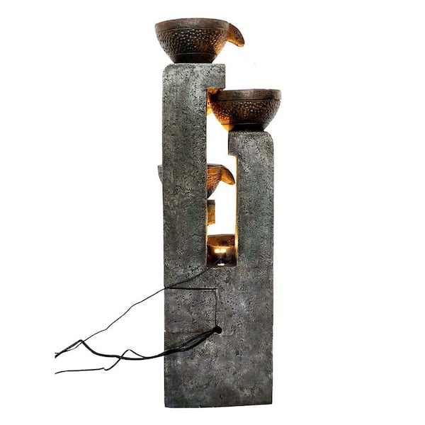 monadecor 40 in. H Resin 4-Tier Indoor/Outdoor Waterfall Tiered