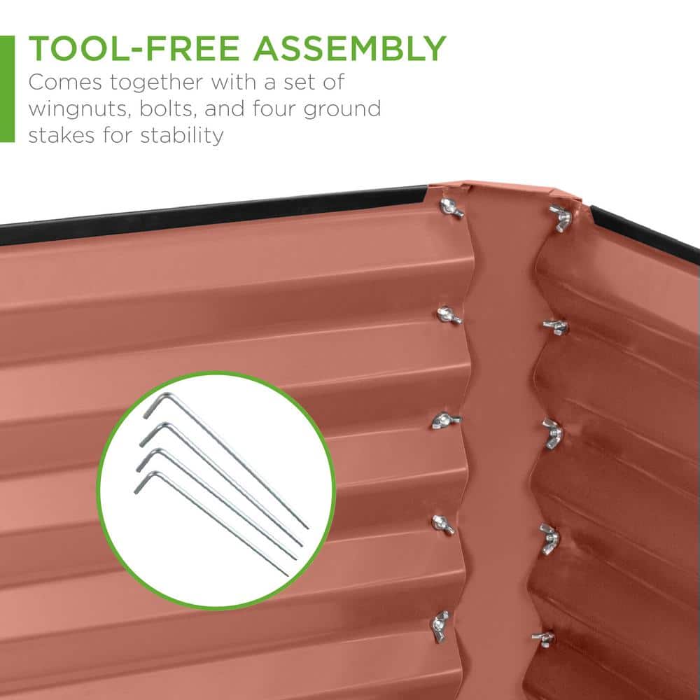 Terracotta 6x3x2ft Outdoor Metal Raised Garden Bed