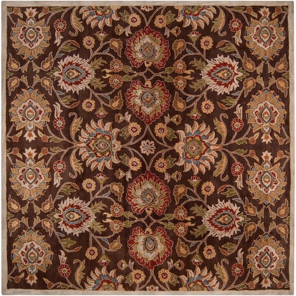 Livabliss Artes Chocolate Doormat 4 ft. x 4 ft. Square Area Rug