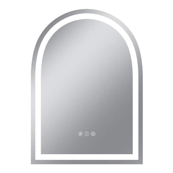 20 in. W x 28 in. H Arch Frameless Anti-Fog LED Light Wall Bathroom Vanity Mirror in Bright White