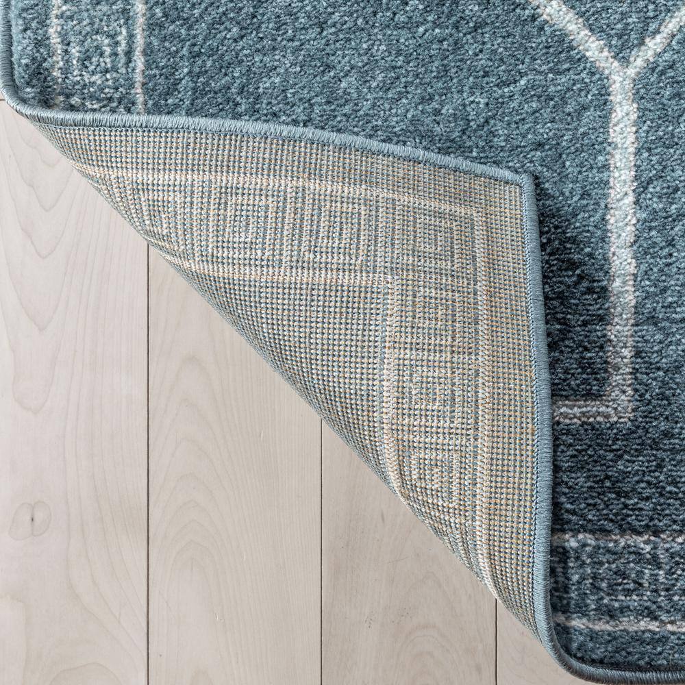 Sydney Dark Blue Geometric Synthetic Rectangular Area Rug