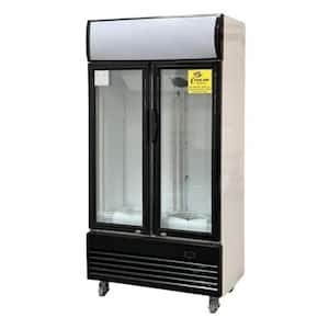 36in.W 18 cu.ft. Slim Fridge Commercial upright glass door Refrigerator Drinks Cooler in Black