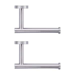 Wall-Mount Single Post Toilet Paper Holder in Brushed Nickel (2-Pieces)