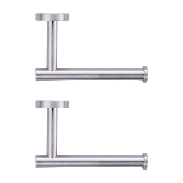 Wall-Mount Single Post Toilet Paper Holder in Brushed Nickel (2-Pieces)