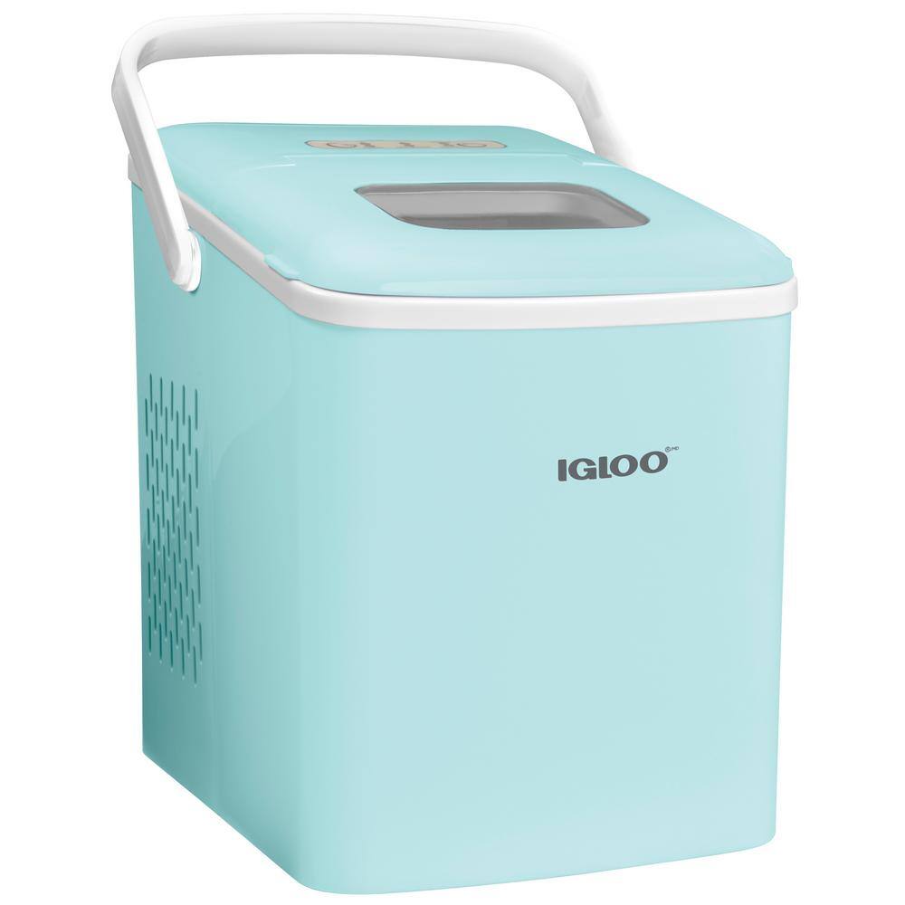 IGLOO 26 lbs. Portable Ice Maker with Handle in Aqua IGLICEB26HNAQ