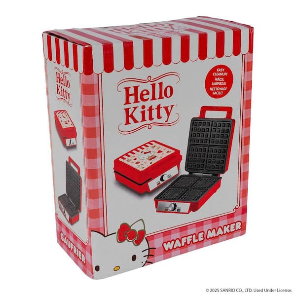 Uncanny Brands Hello Kitty 1200-Watt Pink Square American Waffler