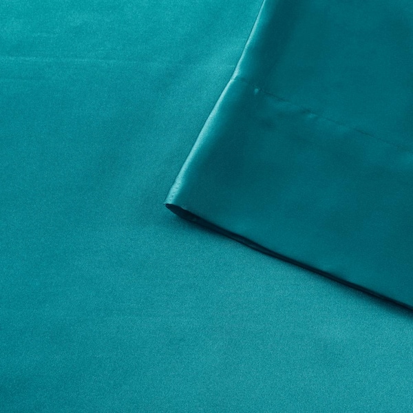 Madison Park Satin 6 Piece Sheet Set Teal Queen